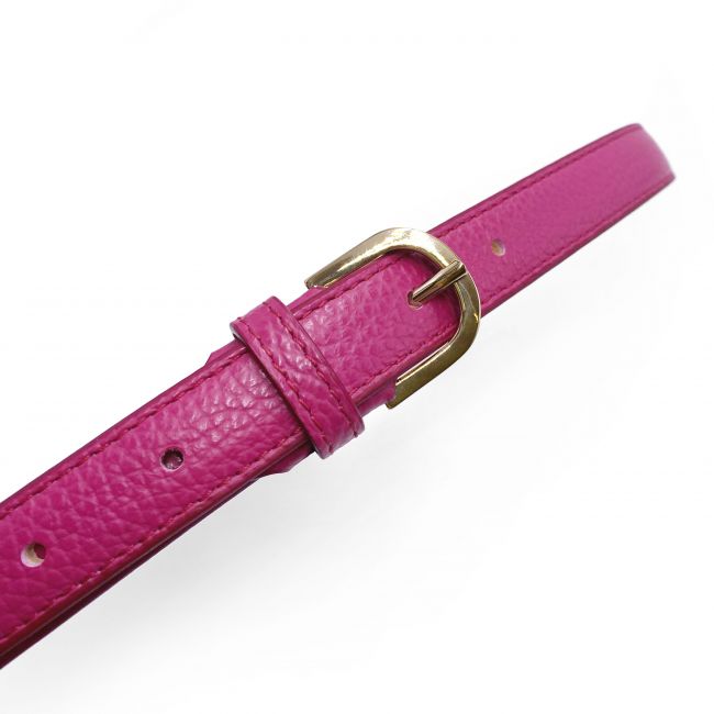 Women's fuchsia pink leather belt