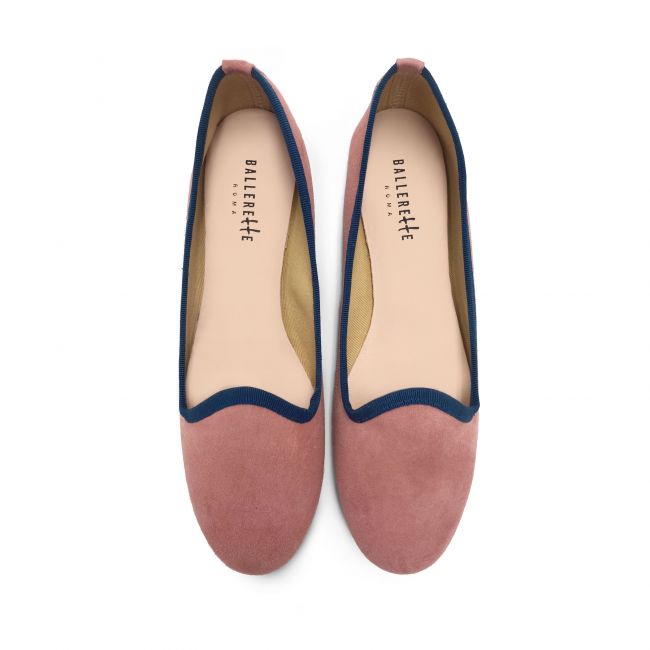 Women's loafers in old pink suede