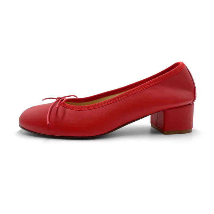 leather ballet flats with heel - Ballerette