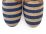 Blue striped jute loafers