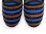 Women's slippers in blue and brown striped fabric
