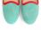 Women's slippers in aqua suede with coral details
