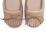 Beige leather moccasins with heel and fringes
