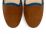 Mocasines slippers en ante marrón con detalles azul noche