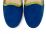 Mocasines slippers en ante azul con detalles verde