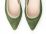 Pointed toe basil green suede ballet flats