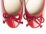 Rote Lackballerinas mit runder Spitze und Kordelschleife