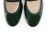 Green patent leather ballet flats with strap and heel