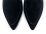 Black suede women's pointed toe moccasins