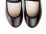 Black leather girls ballet flats with elastic band