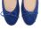 Royal blue leather ballet flats with high heel