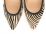 Zebra pattern calf hair pointed toe ballet flats