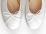 White leather ballet flats with heel