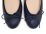Blue leather ballet flats with heel
