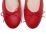 Red leather ballet flats with heel