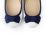 White leather ballet flats for girls with blue elastic and bow