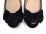 Girl's ballet flats in black patent leather with velvet bow