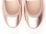 Pink laminate girl's ballet flats with elastic