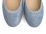 Baby blue snakeskin effect leather ballet flats with elastic