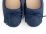 Blue leather loafers with fringe tassel
