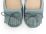 Light blue leather women's moccasins with fringe