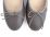 Dove gray leather ballet flats with heel
