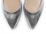 Silver ballerinas with pointed and open toe laminated effect