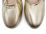 Gold leather glove ballet flats with elastic strap