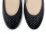 Black leather ballerinas with silver micro polka dots