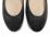 Black leather ballerinas with gold micro polka dots