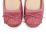 Women's strawberry pink leather moccasins with fringes